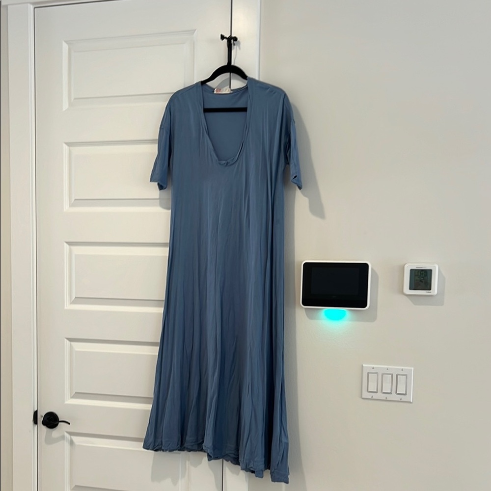FREE PEOPLE Flowy Blue Maxi Dress